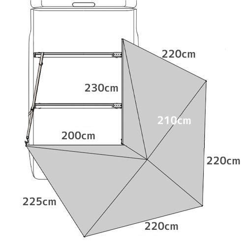 YAKIMA カー サイド オーニング MajorShady 270 メジャー