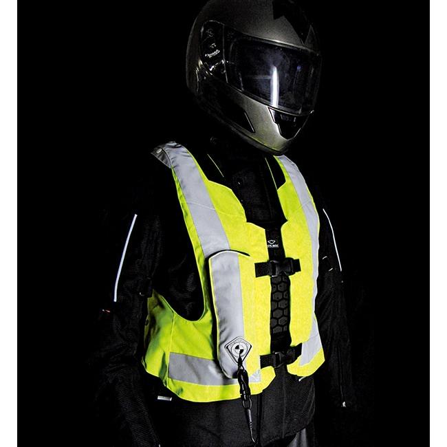 ヒットエアー　 M-2XL 光反射 hit-air hit-air(無限電光) エアーバッグベスト ブラック 2XLサイズ MLV-P 大型