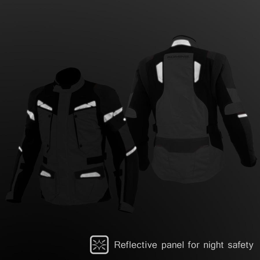 コミネ(KOMINE)フルイヤーアドベンチャージャケット LIGHT GREY/BLACK Lサイズ JK-609 オールシーズン liner