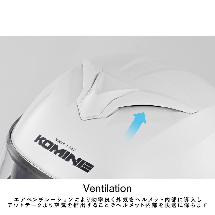 コミネ(KOMINE) HK-171 FL システムヘルメット Olive Mサイズ｜autorimessa-com｜06