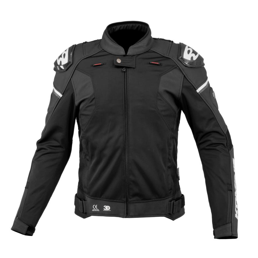 コミネ（Komine） JK-167 レザーメッシュRスペックジャケット Black L