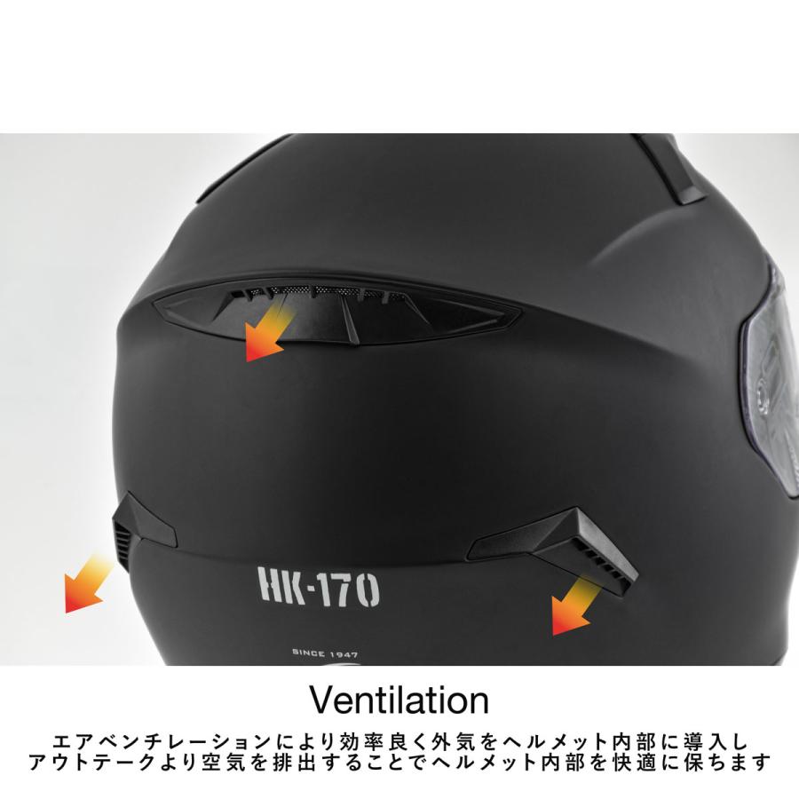 コミネ（Komine） HK-170 FL フルフェイスヘルメット Gloss Black XL
