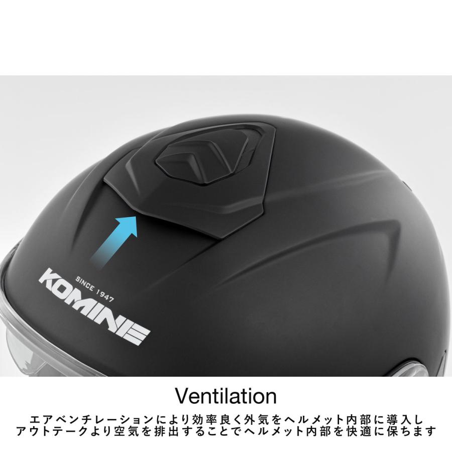 コミネ（Komine） HK-172 FL コンポジット FRP ジェットヘルメット Mat