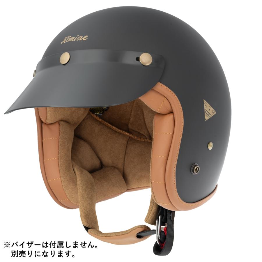 コミネ（Komine） HK-195 ヘリテージ レザー ジェット ヘルメット Matt 