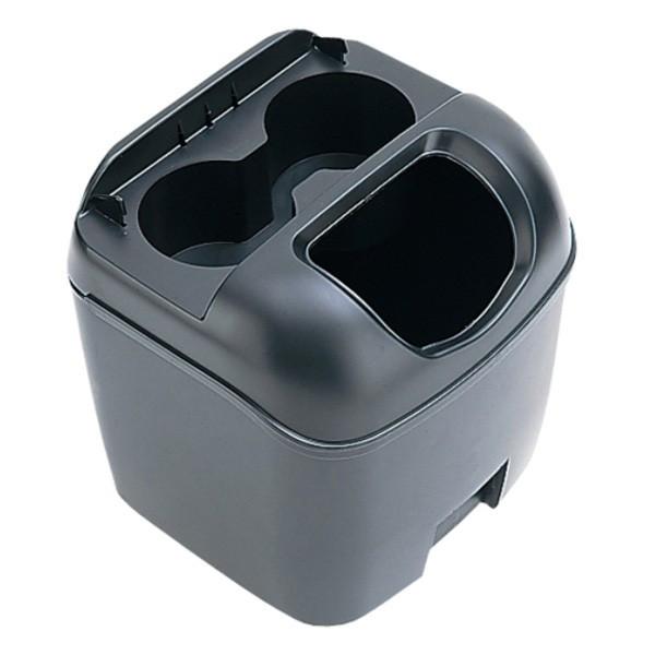 車 ゴミ箱 黒 ブラック ペットボトルも置けるドリンクホルダーつき