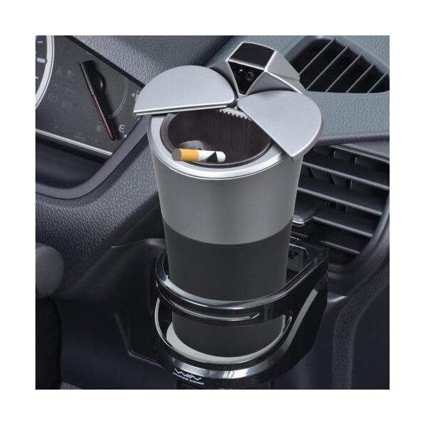 スマートアッシュトレイ 灰皿 自動開閉 LED付き 自然消火機能付き