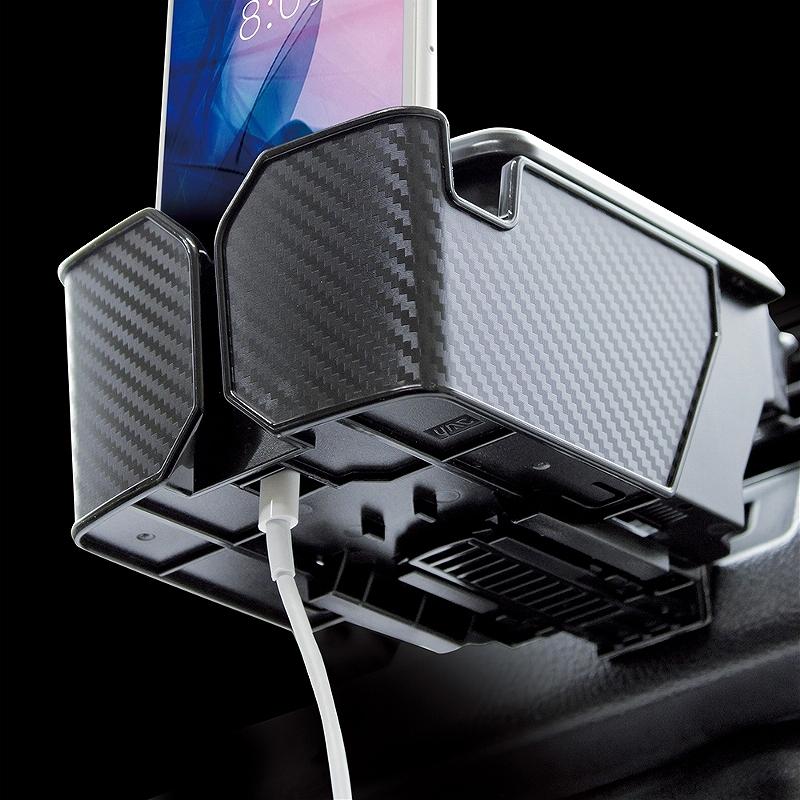 XCELA ドリンク2 カーボン ブラック/シルバー エアコン吹出口取り付け