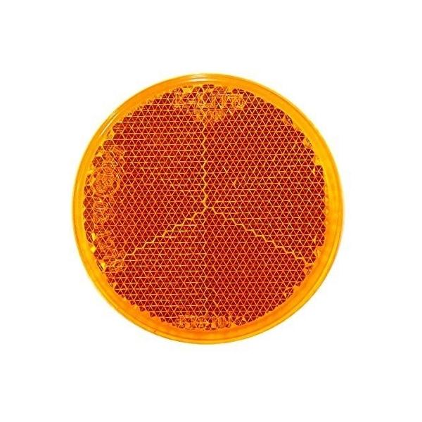 リフレクターアンバー 車 バイク 自転車 パーツ 橙 オレンジ 両面