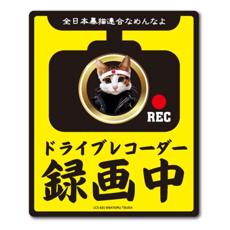 ドラレコステッカー なめ猫 ステッカー ドライブレコーダー 録画中