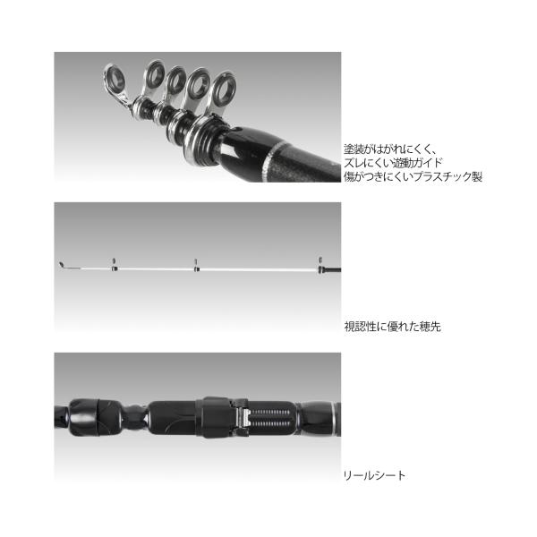 穴釣りセット 90cm テトラ竿 ロッド リール セット 振出 本調子 カサゴ