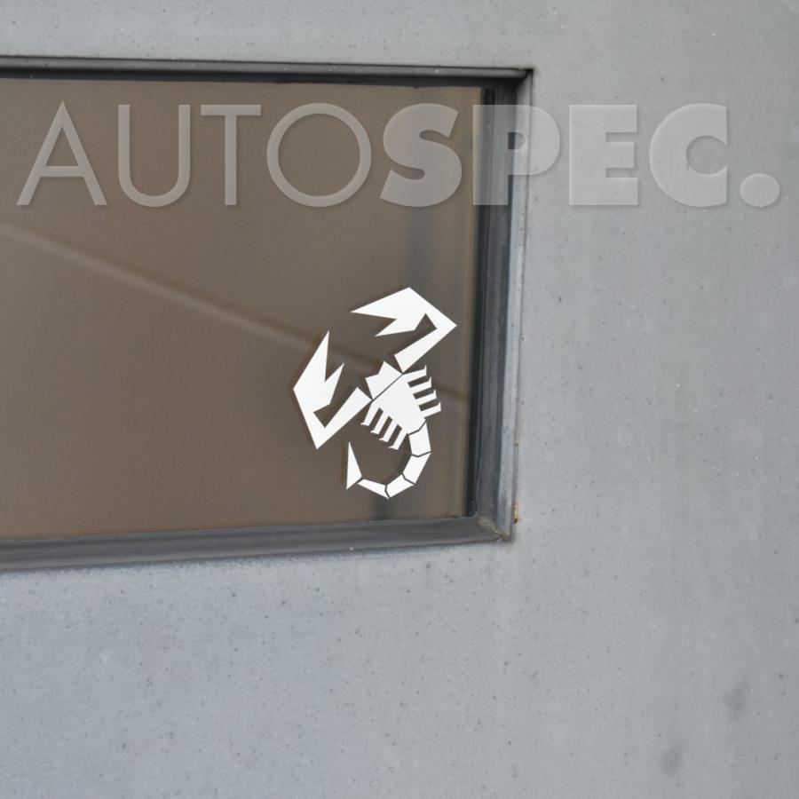 アバルト　ABARTH 看板　非売品　置物 アバルト（ABARTH） ミクロ さそり デカール ホワイト 500 595 695 124