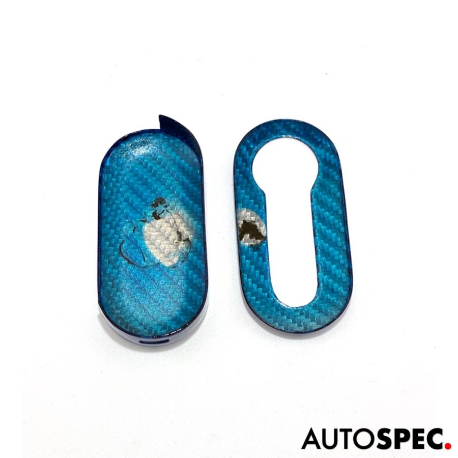 アバルト（ABARTH） カーボン キーカバー KOSHI 500 595 695 ブルー 青