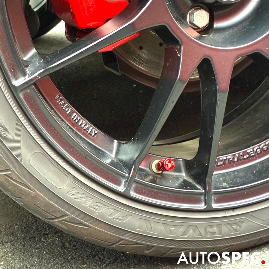 アバルト（ABARTH） ホイールエアバルブキャップ 500 595 695 レッド