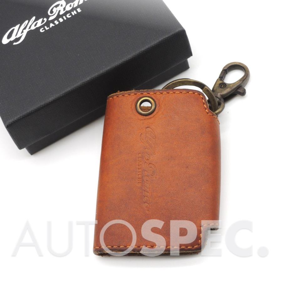 AlfaRomeo 純正 レザーキーケース 本革 キャメル ブラウン