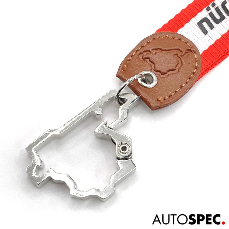 Nurburgring ニュルブルクリンク カラビナ キーリング ホワイト×レッド