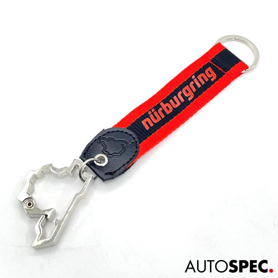 キーリング16 Nurburgring オフィシャル カラビナ キーリング ブラック×レッド