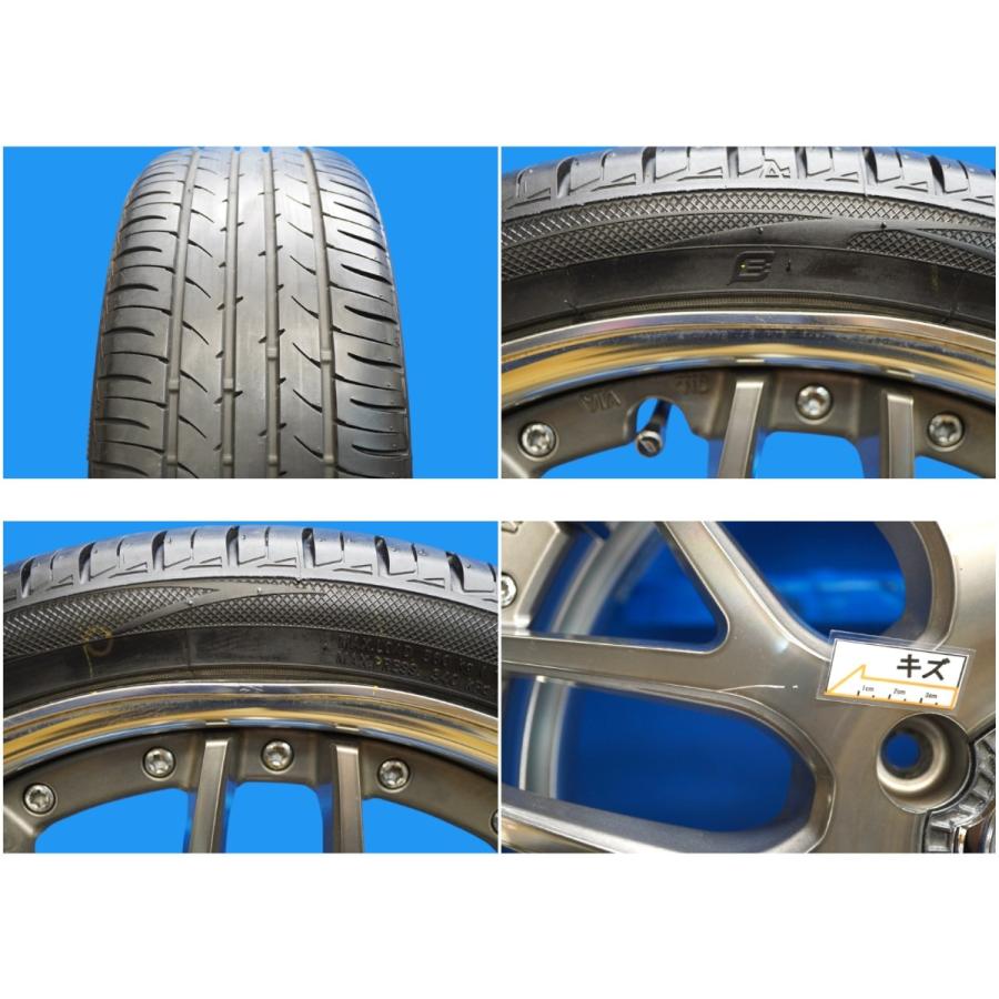 細工物 ランベックLM1＋トーヨー●19in7.5J＋50 5穴PCD114.3●225/35R19●4本●WORK●80ノア ヴォクシーカスタム車に●(nW963
