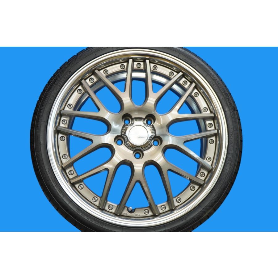 細工物 ランベックLM1＋トーヨー●19in7.5J＋50 5穴PCD114.3●225/35R19●4本●WORK●80ノア ヴォクシーカスタム車に●(nW963