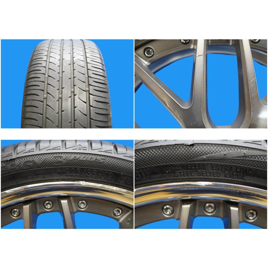 細工物 ランベックLM1＋トーヨー●19in7.5J＋50 5穴PCD114.3●225/35R19●4本●WORK●80ノア ヴォクシーカスタム車に●(nW963