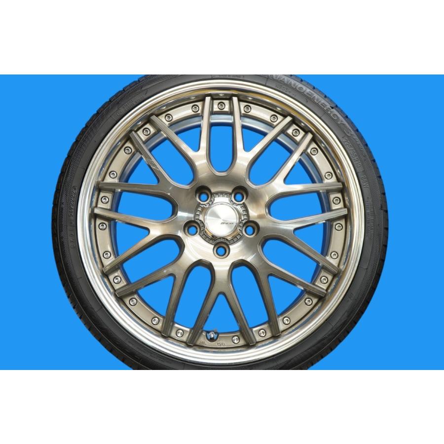 細工物 ランベックLM1＋トーヨー●19in7.5J＋50 5穴PCD114.3●225/35R19●4本●WORK●80ノア ヴォクシーカスタム車に●(nW963