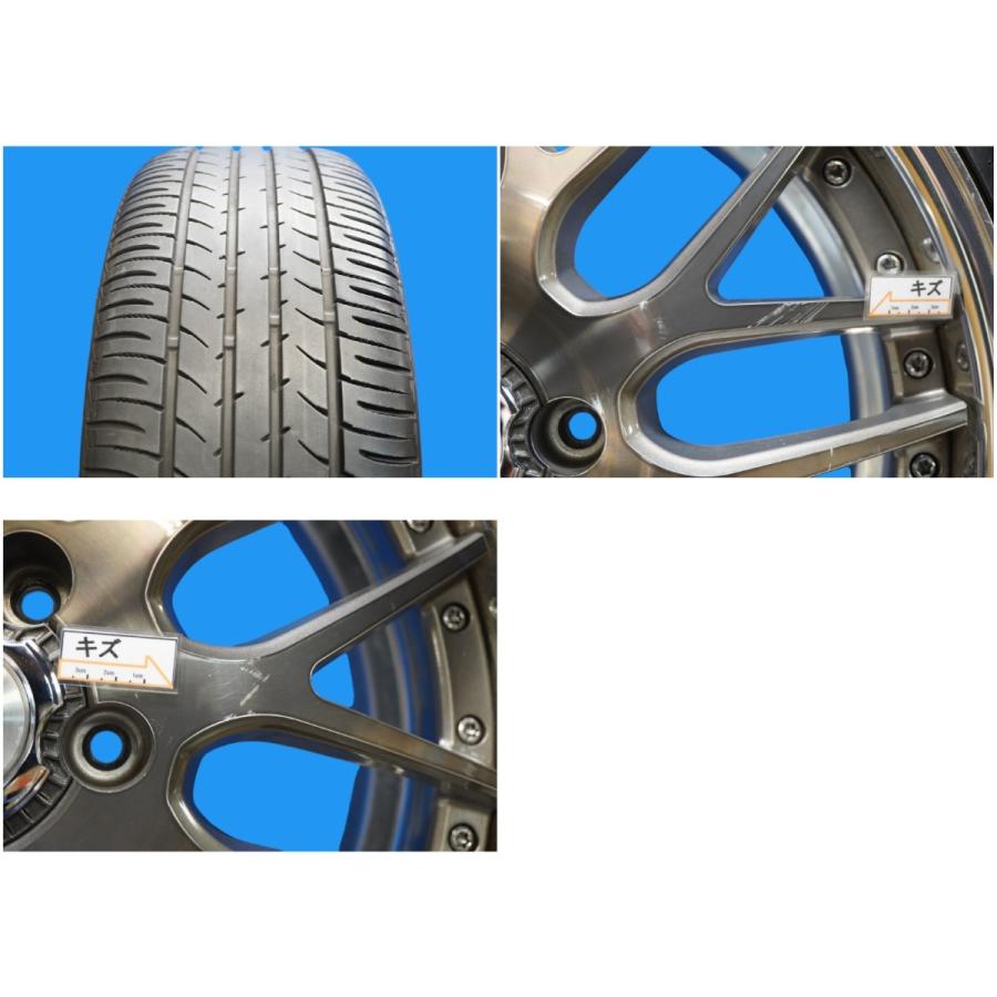 細工物 ランベックLM1＋トーヨー●19in7.5J＋50 5穴PCD114.3●225/35R19●4本●WORK●80ノア ヴォクシーカスタム車に●(nW963