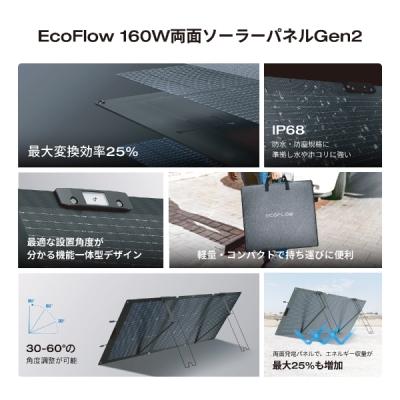 ECOFLOW ポータブル電源 エコフロー EcoFlow 160W 両面ソーラーパネル