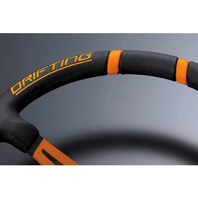 値下げ中！MOMO DRIFTING BKレザー/BKスポーク 35φ MOMO DRIFTING(モモ ドリフティング) 35Φ 85mm DEEP BKレザー/BK