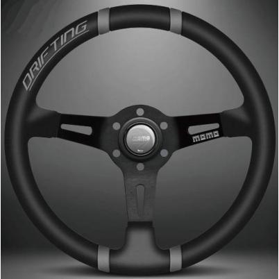 値下げ中！MOMO DRIFTING BKレザー/BKスポーク 35φ MOMO DRIFTING(モモ ドリフティング) 35Φ 85mm DEEP BKレザー/BK