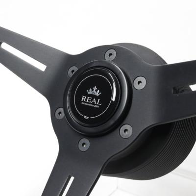 レアル スポーツ ディープタイプ ステアリング オールレザー : オート