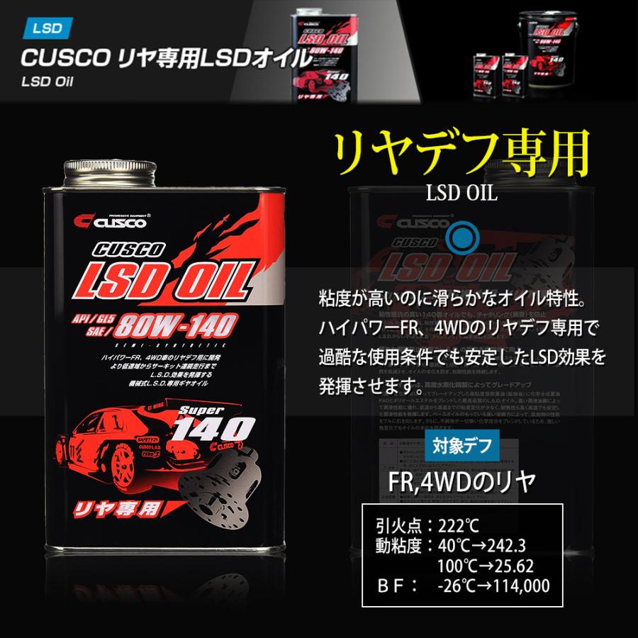 即日発送 CUSCO クスコ LSDオイル リヤデフ専用 API/GL5 SAE/80W-140 品番010001R01 内容量1L×2本 | クスコ | 01