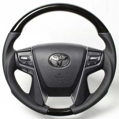 ランドクルーザー 15年8月 0系 後期 0 ブラックウッド 送料無料 ステアリングホイール カラー ブラックユーロステッチ ランドクルーザー