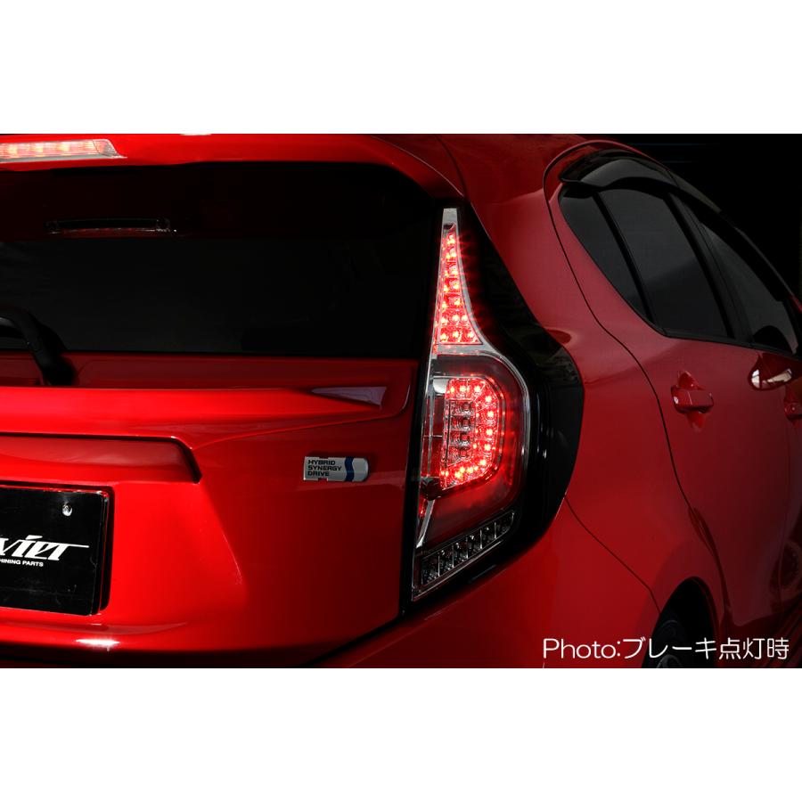 ライツ オープニングライト付  NHP10系 アクア用 オールLEDテールランプ Ver.2 流星Ver クリアレンズ(インナーブラック)の画像