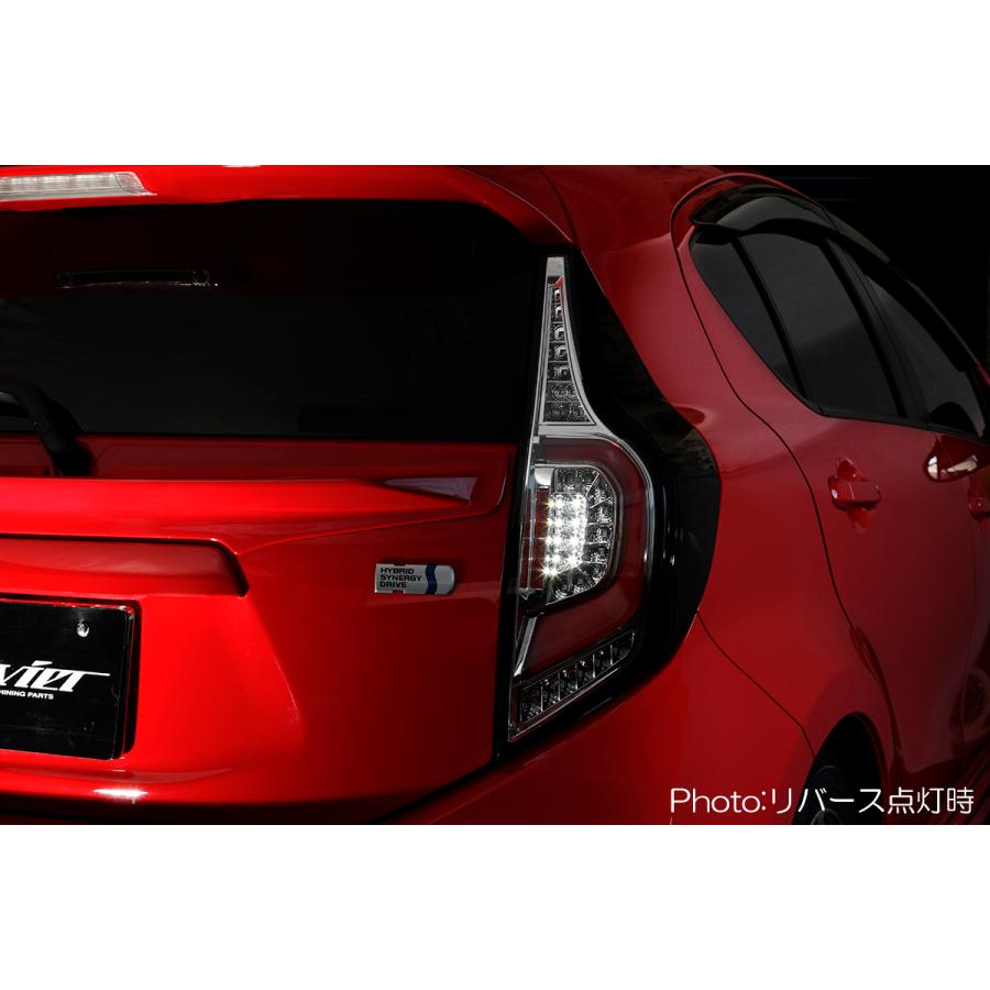 ライツ オープニングライト付  NHP10系 アクア用 オールLEDテールランプ Ver.2 流星Ver クリアレンズ(インナークローム)の画像