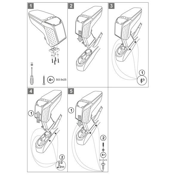 送料無料　FIAT　500　17　595　’16　2-(フェーズ2)　1-(フェーズ2)　ABARTH　500C　アームレストアームスター2　モバイルタイプ　カラー:ブラック