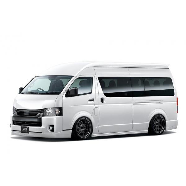 ハイエーススーパーGL　フロントバンパー&リアバンパー&フロントサイドステップ エイムゲイン ハイエース 200系 4〜7型 ワイドボディ スーパーロング