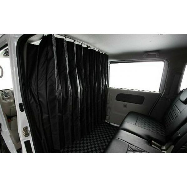 シンケ エブリイワゴン DA17W 仕切りカーテン ブラック : オート