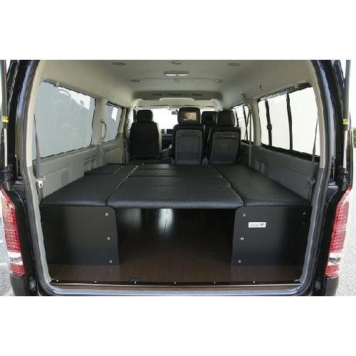 ハイエース 0系 ワゴン ワイドボディ Gl 10人乗り H24年6月以前 車中泊 ベッドキット 7枚式 波道 11 床板パネル スーパーダーク セット マットカラー サ Www Feate Org