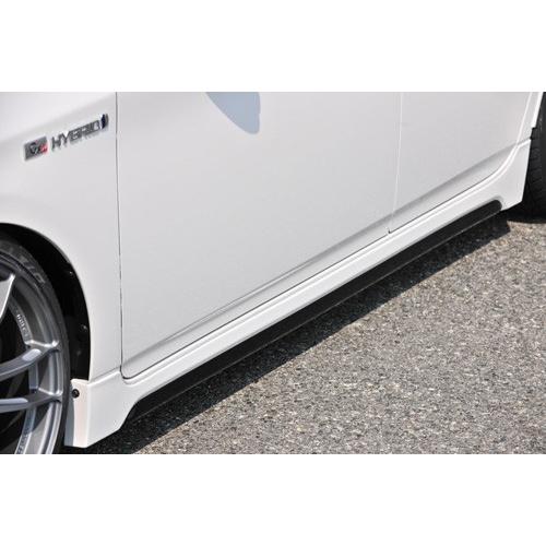 送料無料 プリウス 30系 Gs サイドステップ 塗装済 ホワイトパールクリスタルシャイン (070)/ブラック