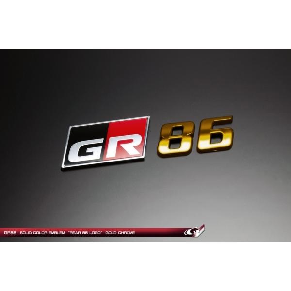 グラージオ GR86 ZN8 ソリッドカラー リヤ86ロゴタイプ ゴールドクローム エンブレム-車、バイク、自転車-ドレスアップ用品