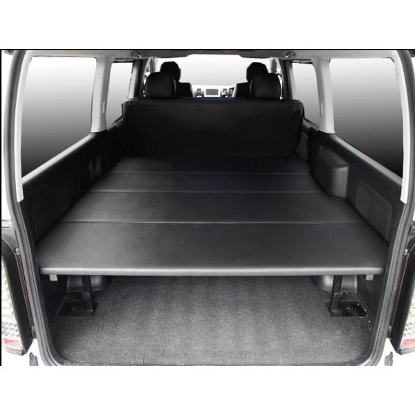 送料無料 ハイエース 200系 1-5型 DX 標準ボディ 4ドア リアヒーター有車 ベッドキット ブラックレザー