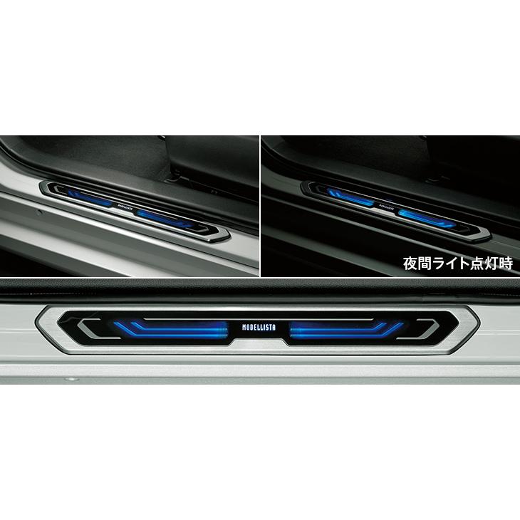 50プリウスモデリスタLEDスカッププレート モデリスタ プリウス 50系 後期 スカッフプレート【発送先指定:法人