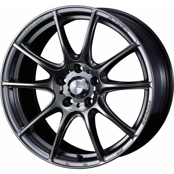 WEDS - ウェッズ Weds Sport ウェッズ運動競技  SA25R FACE F 17in  7.0J  +43 4穴 PCD100 PSB (プラチナシルバーブラック) 車輪 4本セッ タイヤ、ホイール-自動車