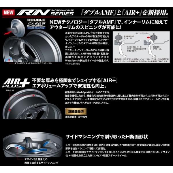 ウェッズ Weds Sport ウェッズスポーツ RN05M 18インチ  8.5J  +38 5穴 PCD114.3 グロスブラック ホイール 2本セット_1