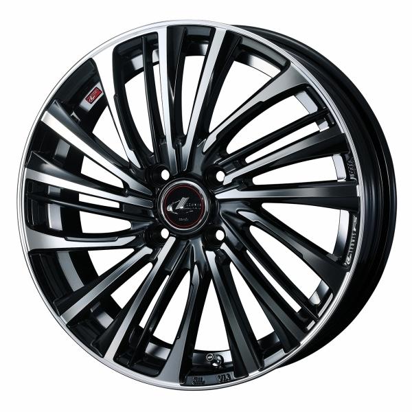 ウェッズ LEONIS レオニス FS 14インチ リム幅4.5J インセット+45 4穴 PCD100 PBMC (パールブラック/ミラーカット) ホイール 1本