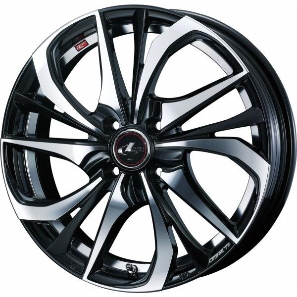 ウェッズ LEONIS レオニス TE 15インチ リム幅5.5J インセット+50 4穴 PCD100 PBMC (パールブラック/ミラーカット) ホイール 2本セット