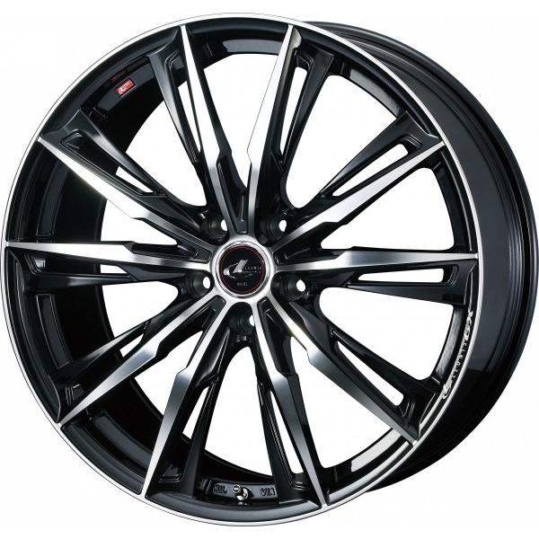 ウェッズ LEONIS レオニス GX 19インチ リム幅7.5J インセット+53 5穴 PCD114.3 PBMC (パールブラック/ミラーカット) ホイール 2本セット