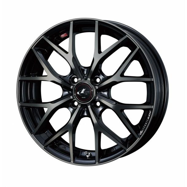 送料無料 LEONIS レオニス MX 16インチ リム幅6.0J インセット+50 4穴 PCD100 PBMC/TI (パールブラック ミラーカット/チタントップ) ホイー