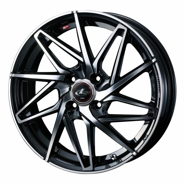 ウェッズ LEONIS レオニス IT 14インチ リム幅4.5J インセット+45 4穴 PCD100 PBMC (パールブラック/ミラーカット) ホイール 1本
