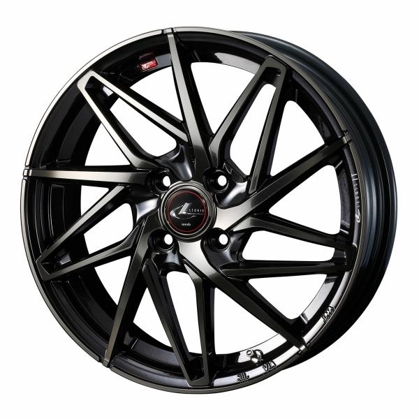 ウェッズ LEONIS レオニス IT 14インチ リム幅4.5J インセット+45 4穴 PCD100 PBMC/TI (パールブラック ミラーカット/チタントップ) ホイー