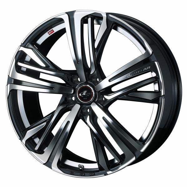 送料無料 LEONIS レオニス AR 18インチ リム幅7.0J インセット+47 5穴 PCD100 PBMC (パールブラック/ミラーカット) ホイール 2本セット